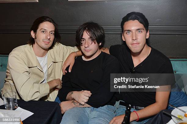 Ray Libby, Gavin Bennett and Christo Bowman attend Glamour and AG Denim & Music Dinner in support of MusiCares hosted by Jessica Kantor, Johnathan...