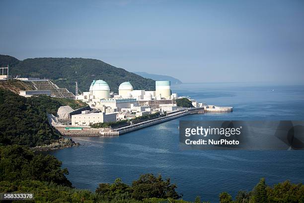 Ikata Nuclear Power Plant is seen on August 11, 2016 in Ikata, Ehime prefecture, northwestern Shikoku, Japan. The No. 3 reactor of the nuclear plant...