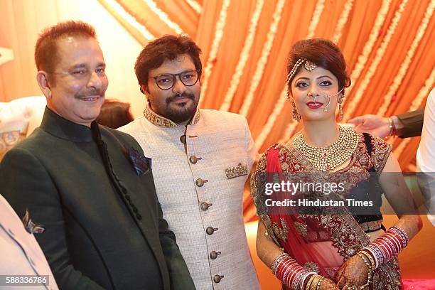 Sahara Group Chief Subrata Roy during the wedding ceremony of Union Minister and singer Babul Supriyo and Delhi-based air hostess Rachna Sharma, at...