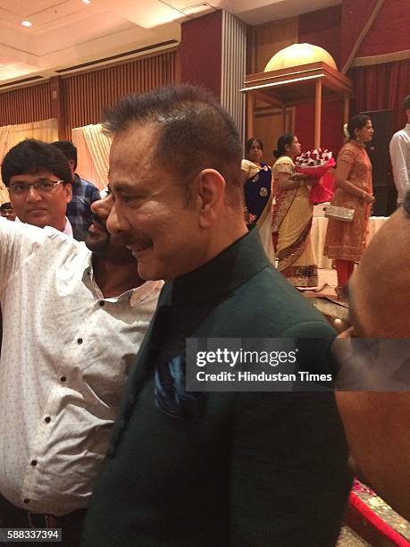 Sahara Group Chief Subrata Roy during the wedding ceremony of Union Minister and singer Babul Supriyo and Delhi-based air hostess Rachna Sharma, at...