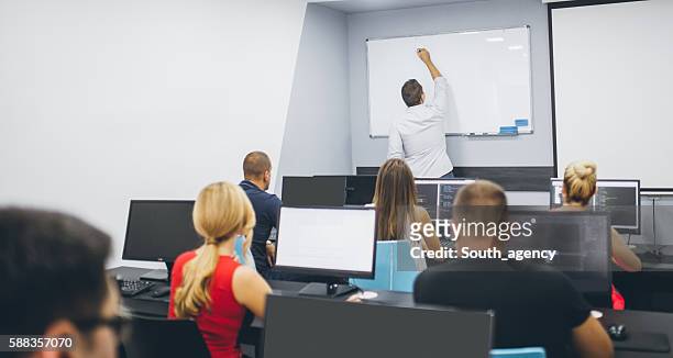 school of computers - modern classroom stock pictures, royalty-free photos & images