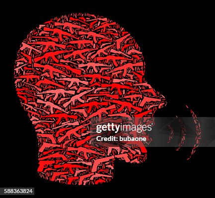 Talking Face Gun Icon Pattern Background Talking Face Gun Icon Pattern Background