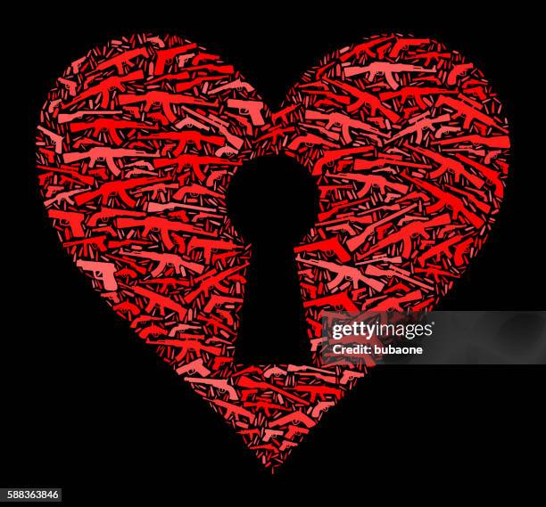 heart shaped keyhole gun icon pattern background - heart bullets stock illustrations