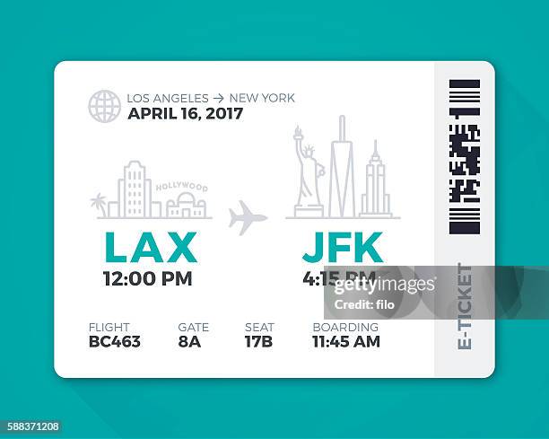 electronic boarding pass airline ticket - plane ticket stock illustrations