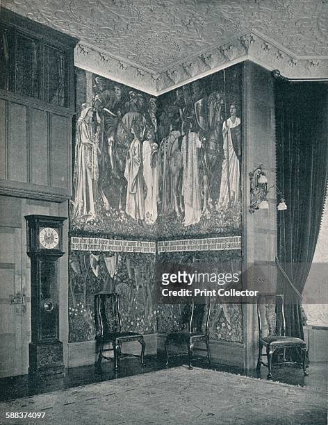 Arras Tapestry at Stanmore Hall', 1898-9. The Holy Grail or San Graal tapestries are a set of six tapestries depicting scenes from the legend of King...