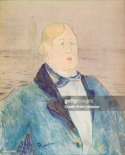 Portrait of Oscar Wilde', 1895. Wilde was an exponent of art for art's sake. His best known novel is The Picture of Dorian Gray. He wrote a book of...