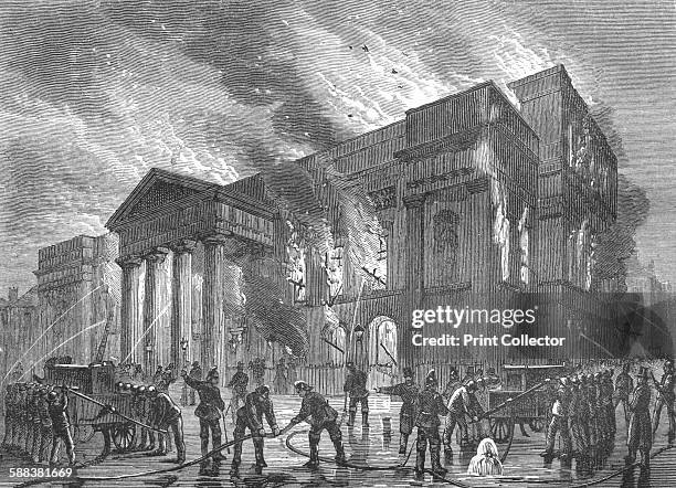 Burning of Covent Garden Theatre, 1856 . From Old and New London Vol III by Edward Walford. .