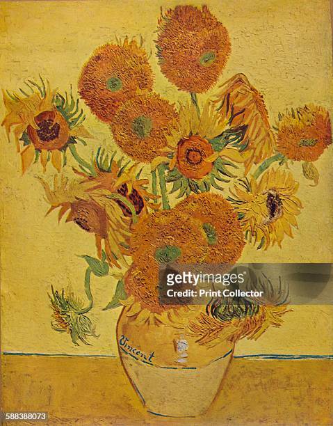 Sunflowers', 1888 . After the painting by Vincent Van Gogh.', 1935. From Modern Masterpieces Part 2'. .