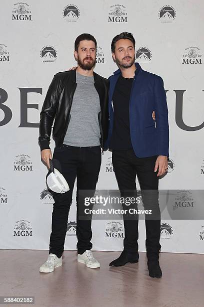 Toby Kebbell and Jack Huston attend "Ben-Hur" photocall and press conference at Four Seasons hotel on August 9, 2016 in Mexico City, Mexico.