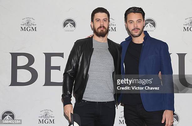 Toby Kebbell and Jack Huston attend "Ben-Hur" photocall and press conference at Four Seasons hotel on August 9, 2016 in Mexico City, Mexico.