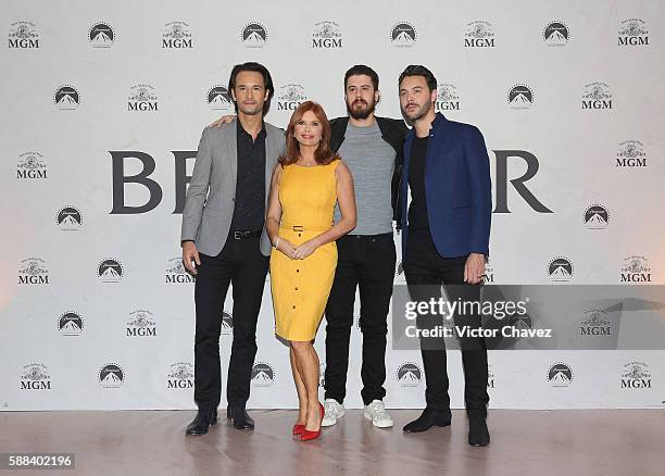 Rodrigo Santoro, Roma Downey, Toby Kebbell and Jack Huston attend "Ben-Hur" photocall and press conference at Four Seasons hotel on August 9, 2016 in...