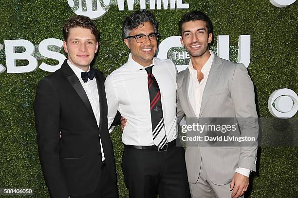 Actors Brett Dier, Jaime Camil and Justin Baldoni arrive at the CBS, CW, Showtime Summer TCA Party at the Pacific Design Center on August 10, 2016 in...