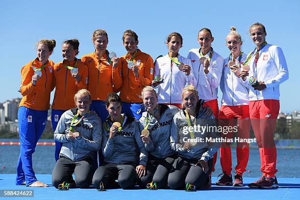 Chantal Achterberg of the Netherlands, Nicole Beukers of the Netherlands, Inge Janssen of the Netherlands and Carline Bouw of the Netherlands...