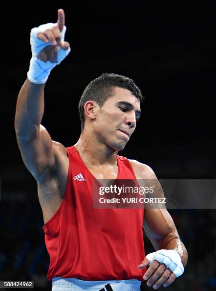 Mohamed Rabi Morocco's Mohammed Rabii reacts after being announced the winner ...