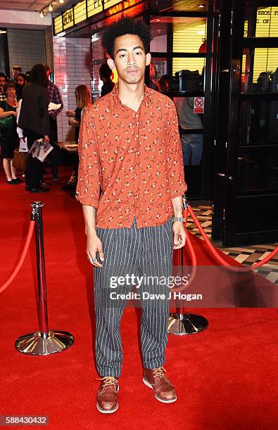 Jordan Stephens of Rizzle Kicks attends a special screening of "War Dogs" at Picturehouse Central on August 11, 2016 in London, England.