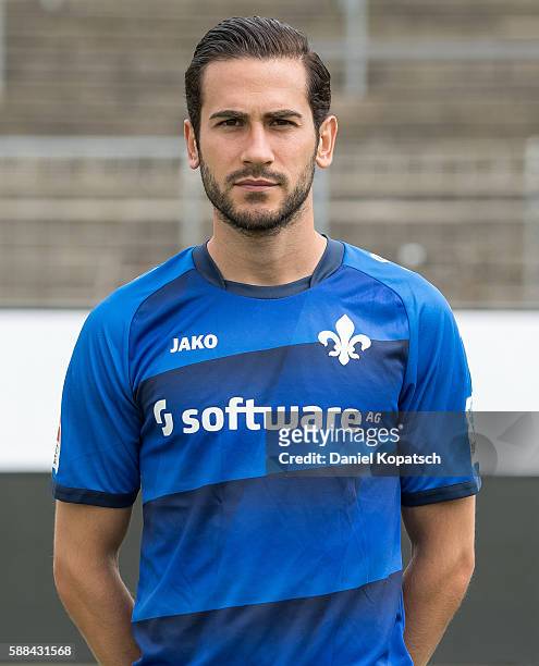 Mario Vrancic poses during the Darmstadt 98 Team Presentation on August 11, 2016 in Darmstadt, Germany.
