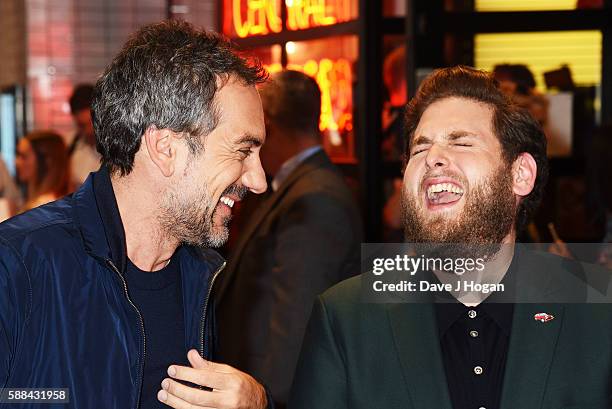 Jonah Hill and Director Todd Phillips attend a special screening of "War Dogs" at Picturehouse Central on August 11, 2016 in London, England.
