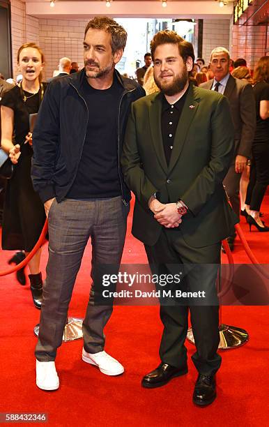 Director Todd Phillips and Jonah Hill attend a special screening of "War Dogs" at Picturehouse Central on August 11, 2016 in London, England.