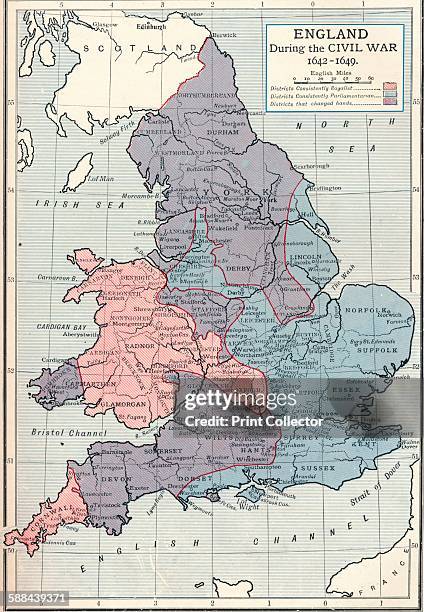 Map of England during the Civil War