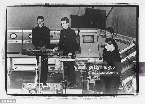 German electronic music group Kraftwerk perform at The Ritz in New York City in 1981.