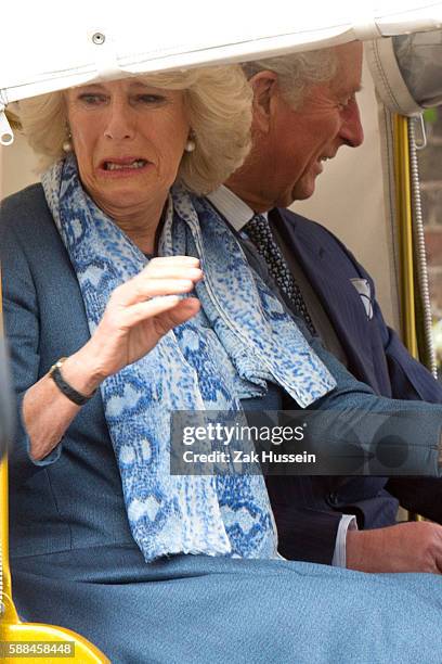 Prince Charles, Prince of Wales and Camilla, Duchess of Cornwall launch the 'Travels To My Elephant' Rickshaw Race at Clarence House in London.