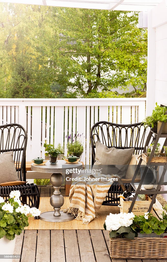 Chairs on terrace