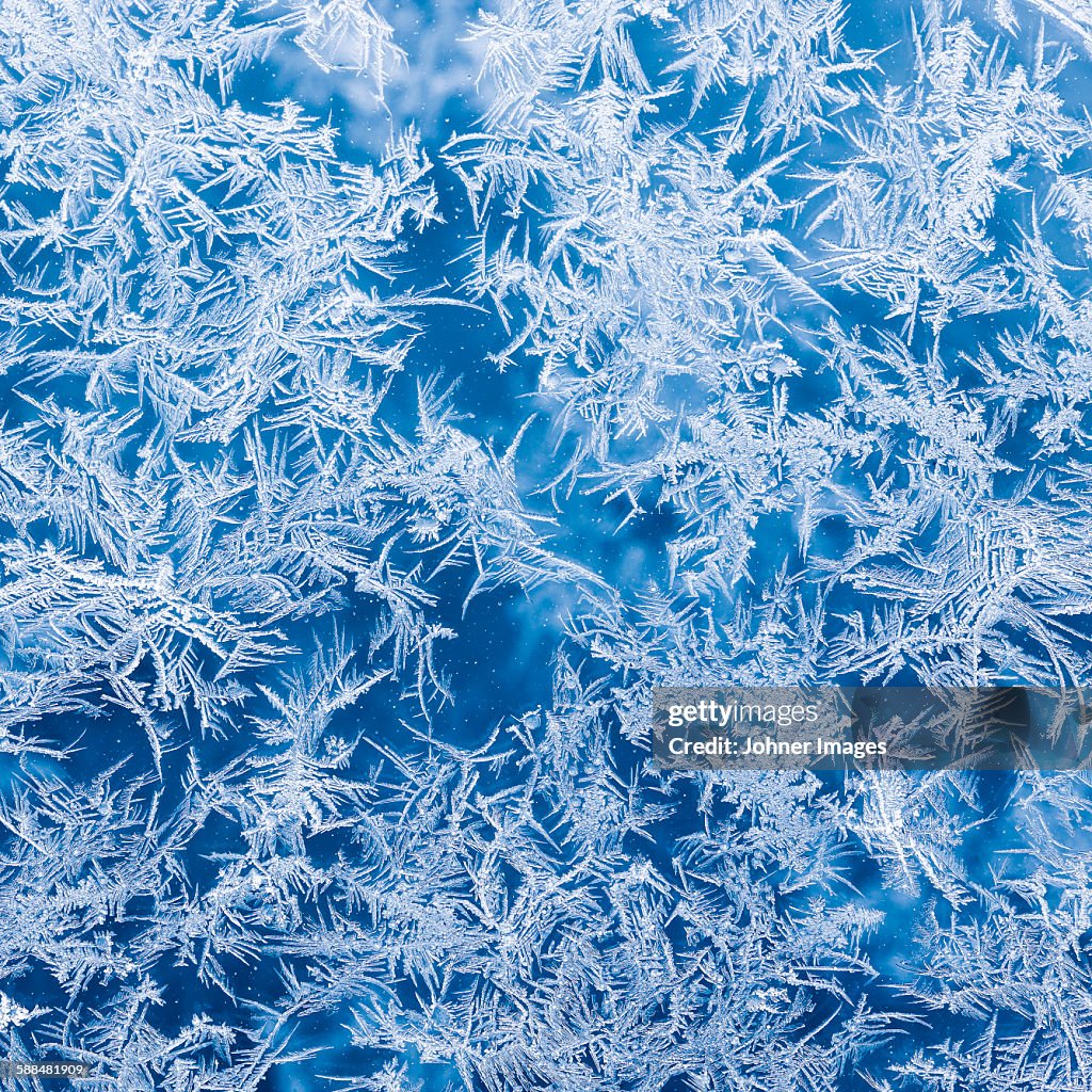 Ice crystals on window