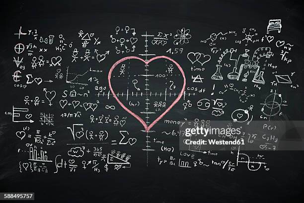 formula of love - chalk heart stock illustrations