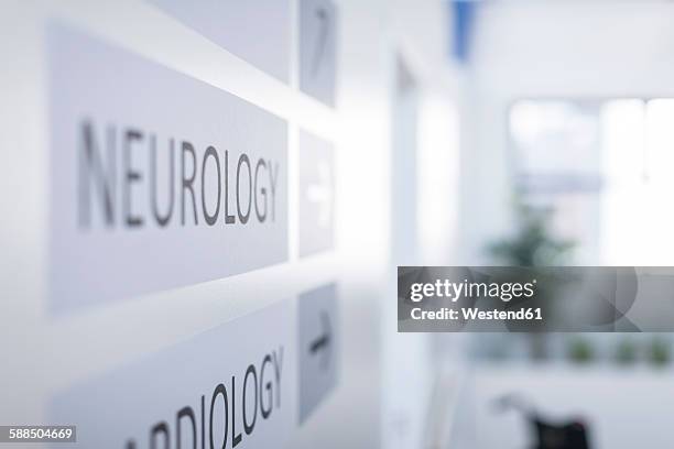 direction signs on hospital wall - hospital sign stock pictures, royalty-free photos & images