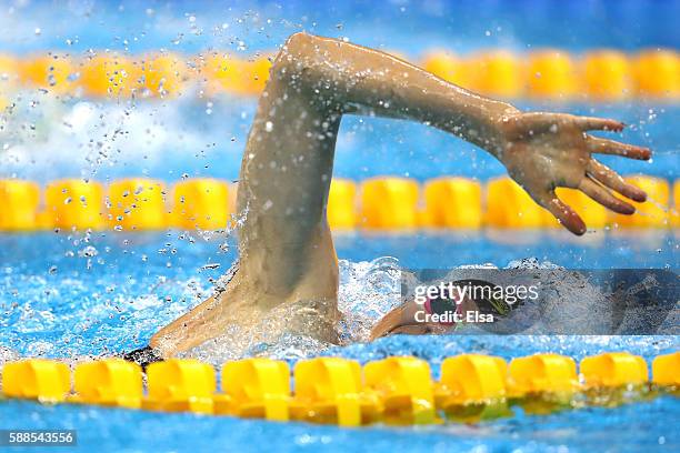 Lauren Boyle of New Zealand competes in the Women's 800m Freestyle heat on Day 6 of the Rio 2016 Olympic Games at the Olympic Aquatics Stadium on...