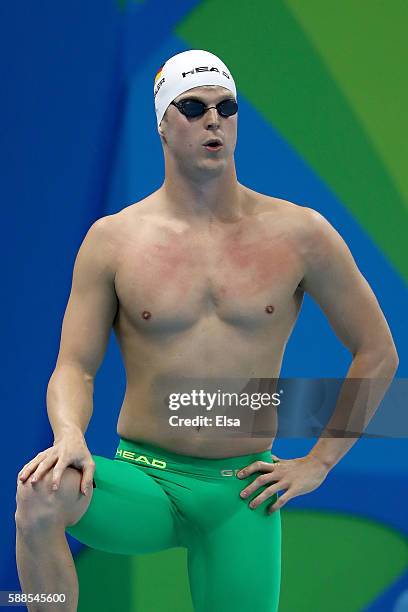 Steffen Deibler of Germany competes Men's 100m Butterfly heat on Day 6 of the Rio 2016 Olympic Games at the Olympic Aquatics Stadium on August 11,...