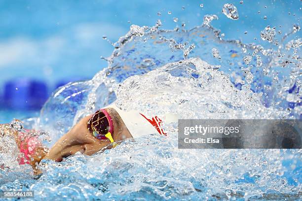 Yuhan Zhang of China competes the Women's 800m Freestyle heat on Day 6 of the Rio 2016 Olympic Games at the Olympic Aquatics Stadium on August 11,...