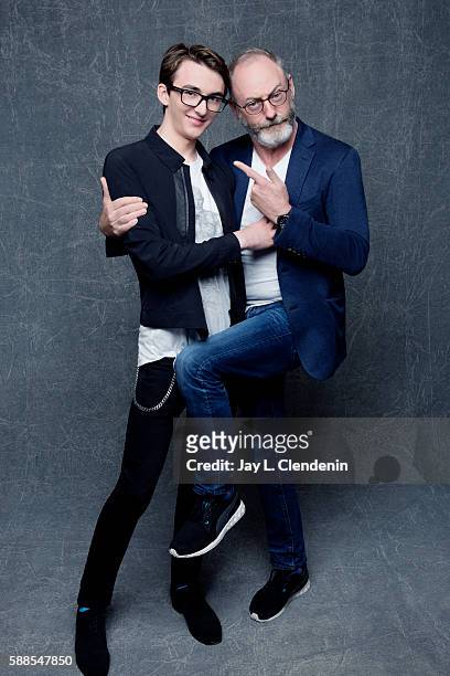 Actors Isaac Hempstead Wright and Liam Cunningham of HBO's 'Game of Thrones' are photographed for Los Angeles Times at San Diego Comic Con on July...