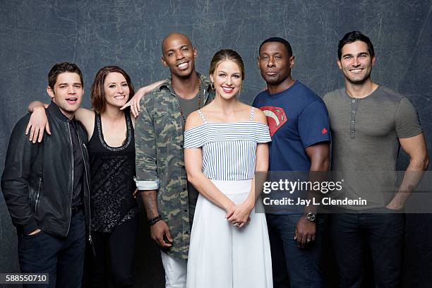 Jeremy Jordan, Chyler Leigh, Mehcad Brooks, Melissa Benoist, David Harwood, Sarah Schechter, and Tyler Hoechlin of 'Supergirl' are photographed for...