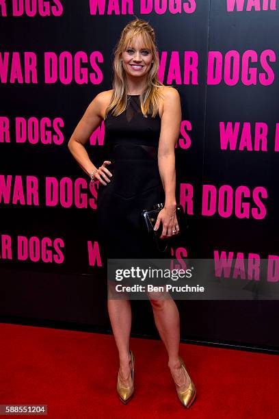 Kimberly Wyatt attends a special screening of War Dogs at Picturehouse Central on August 11, 2016 in London, England.