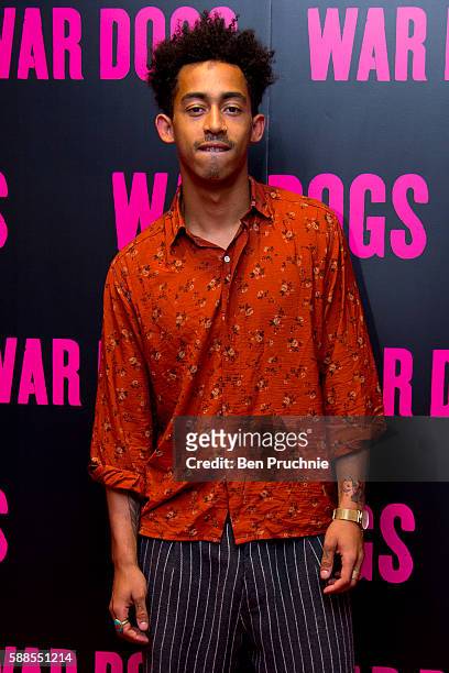 Jordan Stephens attends a special screening of War Dogs at Picturehouse Central on August 11, 2016 in London, England.