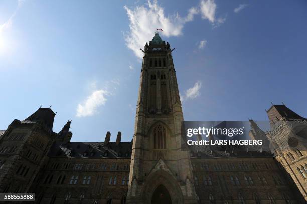 Parliament Hill in Ottawa, Ontario,Canada is seen August 11, 2016. - A Canadian man who had pledged allegiance to the Islamic State group in a video...