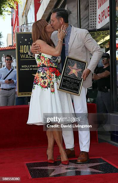 Actress Roma Downey and husband producer Mark Burnett attend Roma Downey being honored with a Star on the Hollywood Walk of Fame on August 11, 2016...