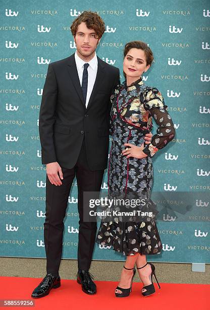 Tom Hughes and Jenna Coleman arrive for the premiere screening of ITV's 'Victoria' at The Orangery on August 11, 2016 in London, England.