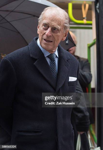 Prince Philip, Duke of Edinburgh visits the Metroline Tramline Extension in Birmingham