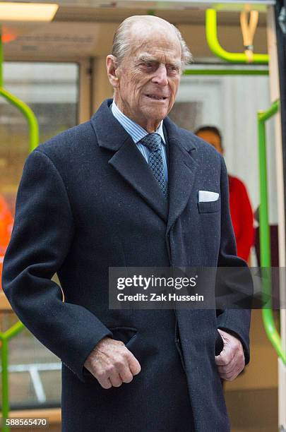 Prince Philip, Duke of Edinburgh visits the Metroline Tramline Extension in Birmingham