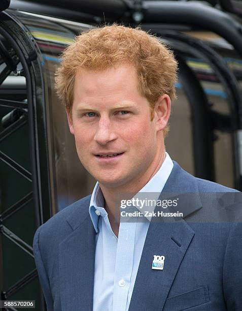 Prince Harry attending the launch of the Rugby World Cup Trophy Tour, 100 Days Before the Rugby World Cup 2015 at Twickenham Stadium in London.