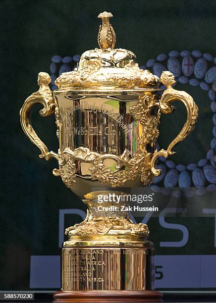 The launch of the Rugby World Cup Trophy Tour, 100 Days Before the Rugby World Cup 2015 at Twickenham Stadium in London.