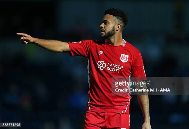 Derrick Williams of Bristol City during the EFL Cup match between Wycombe Wanderers and Bristol City at Adams Park on August 8, 2016 in High Wycombe,...