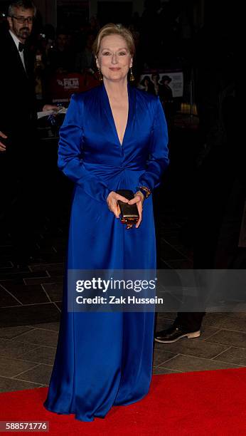 Meryl Streep arriving at the screening of Suffragette at the Odeon Leicester Square in London