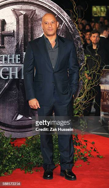 Vin Diesel arriving at the European premiere of the Last Witch Hunter at the Empire Leicester Square in London.