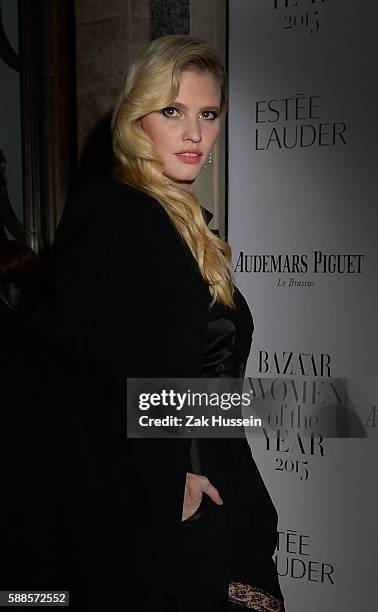 Lara Stone arriving at the Harper's Bazaar Women of the Year Awards at Claridges in London.