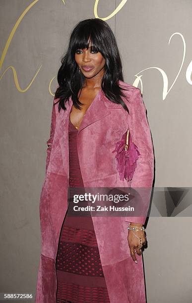 Naomi Campbell arriving at the premiere of the Burberry Festive Film in London
