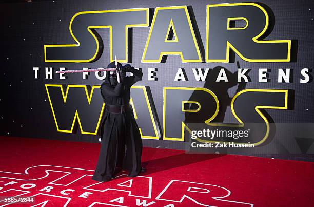 Kylo Ren arriving at the European premiere of "Star Wars - The Force Awakens" in Leicester Square, London