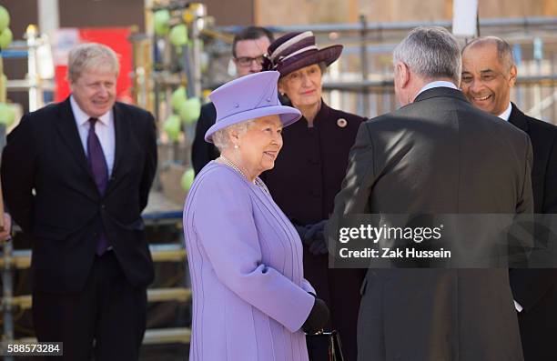 Queen Elizabeth II visits the Crossrail Station site at Bond Street in London